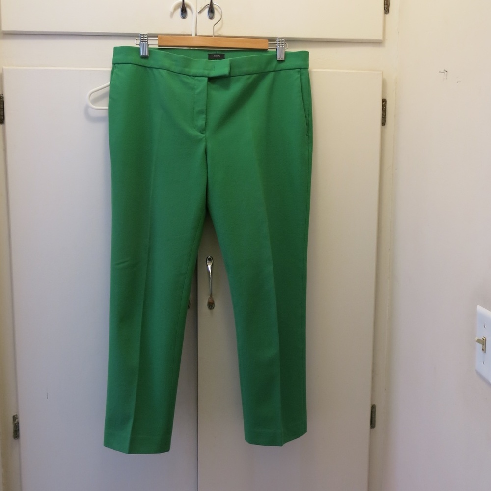 Joseph Queen Trousers  Stretch Gabardine Ankle Length Green